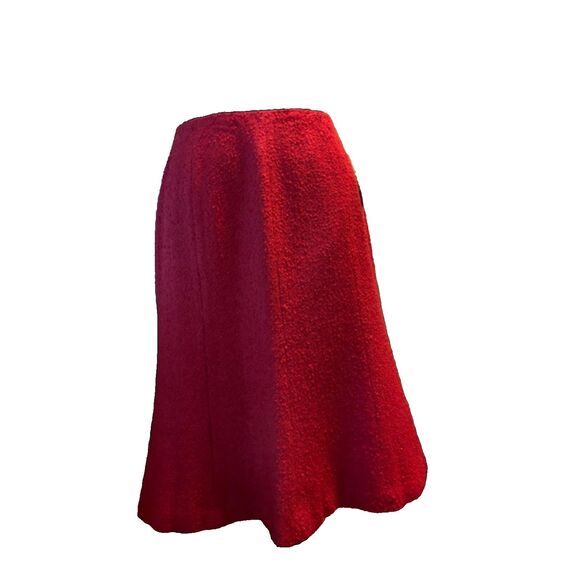 Peck & Peck Buckingham Red Textured Trumpet Skirt Sz 2 zipper closure full lined - Picture 1 of 4